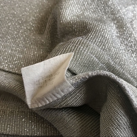 Cache Y2K Vintage Lurex Glitter Silver Sleeveless Boxy Blouse Metallic Knit - Picture 9 of 10